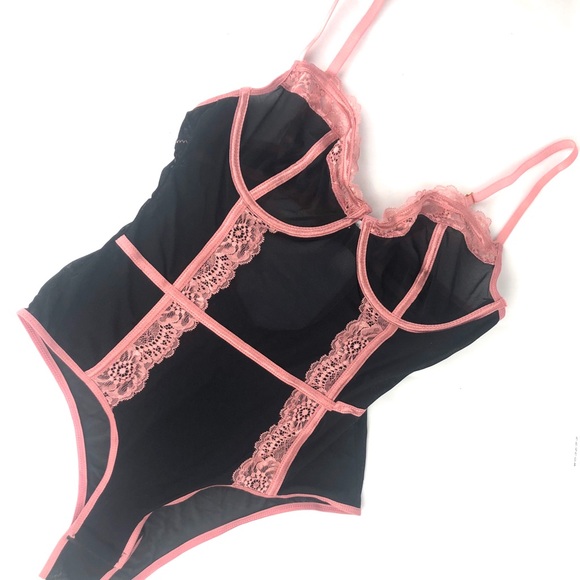 Fashion Nova Lace Mesh Body-Suit - Picture 3 of 5